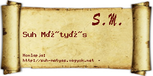 Suh Mátyás névjegykártya